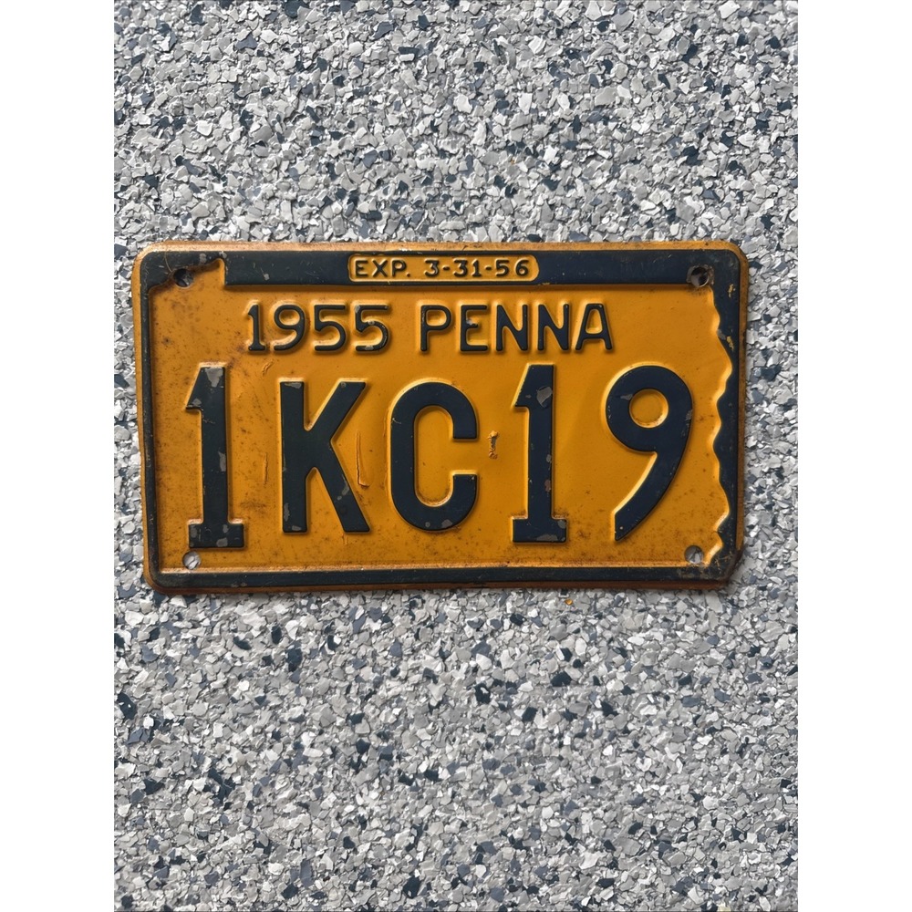 Vintage Pennsylvania License Plate - 1955 'PENNA' - Fair Condition, Nice Colors